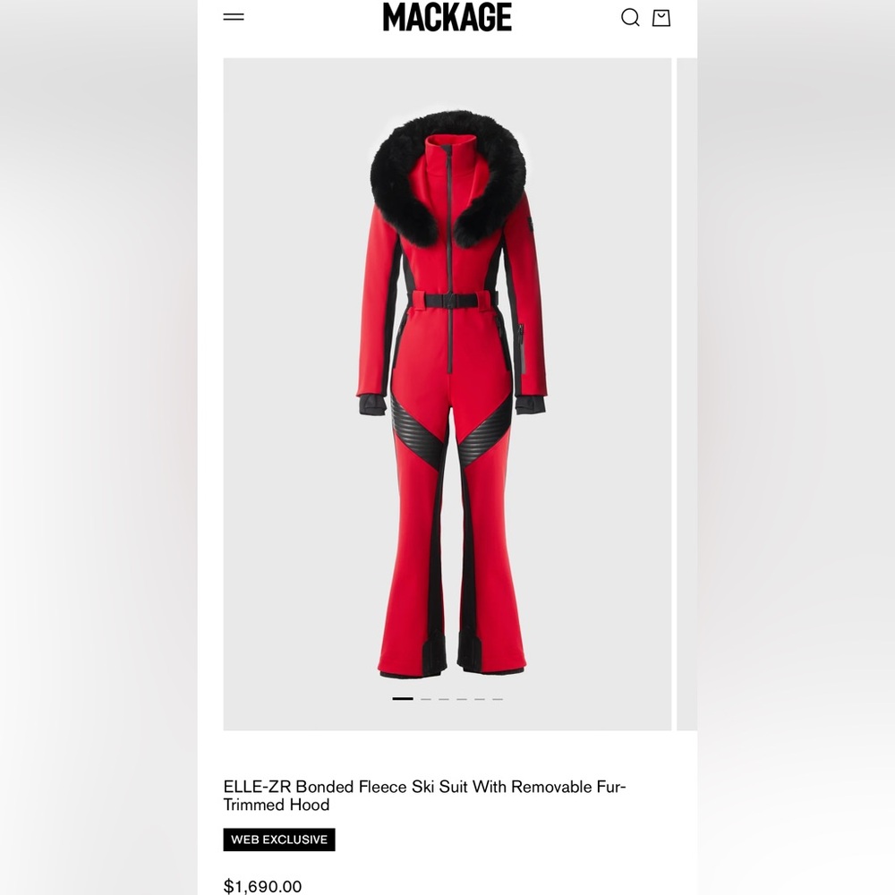 Mackage ELLE-ZR Bonded Fleece Ski Suit With Removable Fur-Trimmed Hood